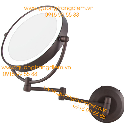 Gương trang điểm cho khách sạn Womi SLD259D còn đặc biệt ở màu đồng rất sang trọng và lạ mắt