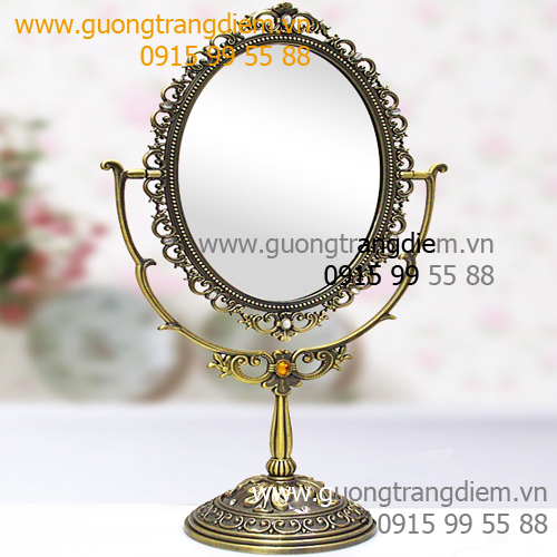 Gương trang điểm để bàn Womi TGG9 đặc trưng của gương theo phong cách cổ điển