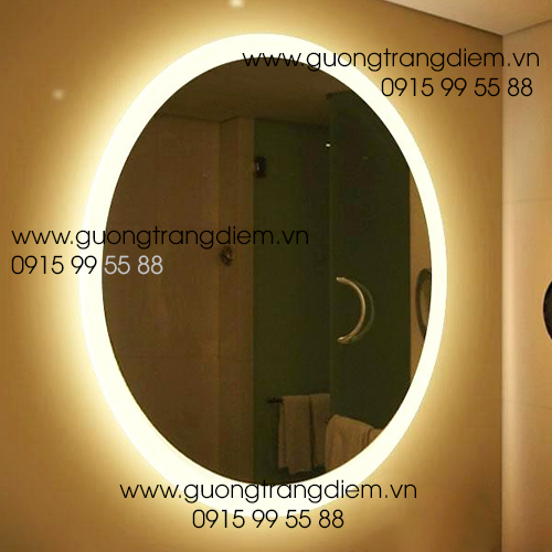 Đèn Led viền quanh mặt gương trang điểm treo tường có đèn hình oval cho ánh sáng rất tự nhiên 